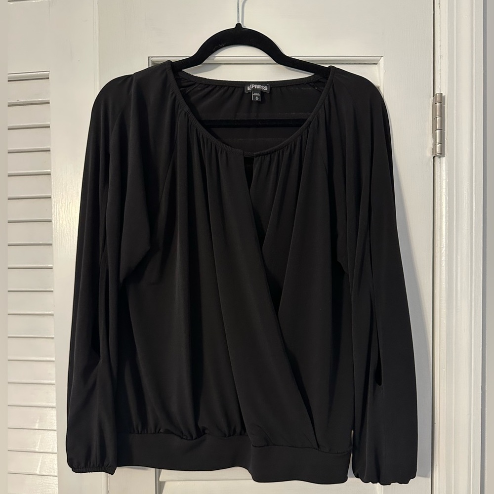 Express black wrap blouse